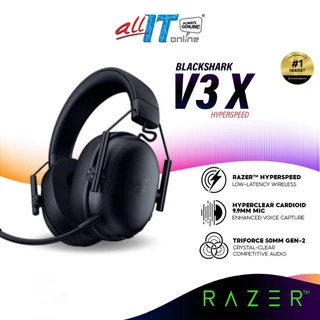 Razer BlackShark V3 X HyperSpeed Wireless Esports Gaming Headset with  TriForce 50 mm Drivers, Detachable HyperClear Mic