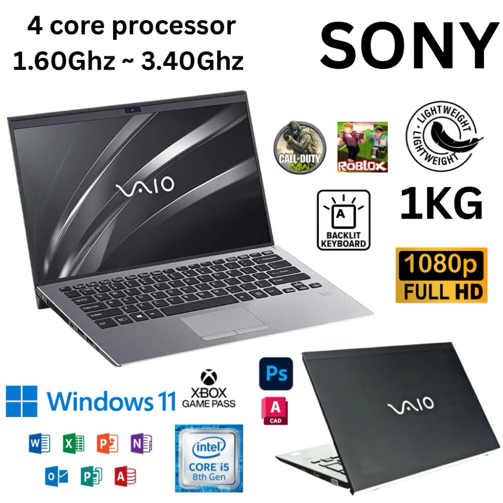 ORIGINAL SONY VAIO WINDOW 11 PRO FULL HD DISPLAY I5-8TH CORE