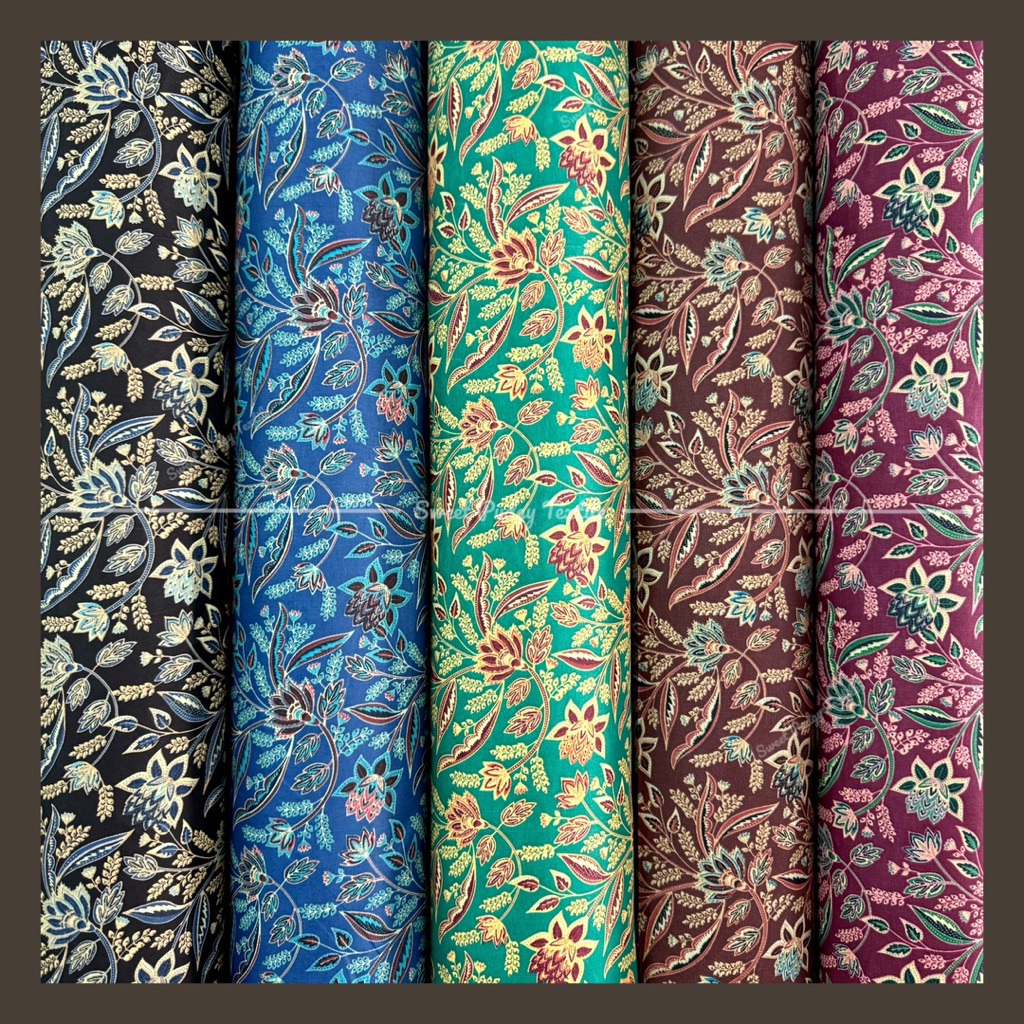 Kain Batik Polyester Cotton / Polyester Cotton Batik Printed Fabric ...
