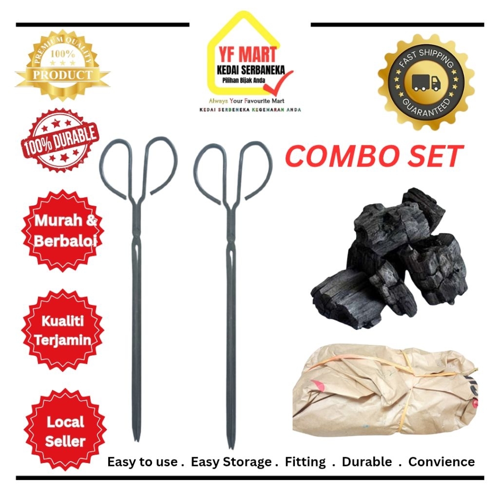 Pengepit Arang 50cm dengan Set Arang Pilihan (A/B/C) | Shopee Malaysia