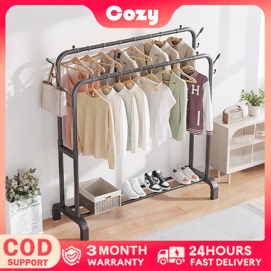 Mobile Stable Capacity Single&Double Pole Clothes Rack Strong Coated ...