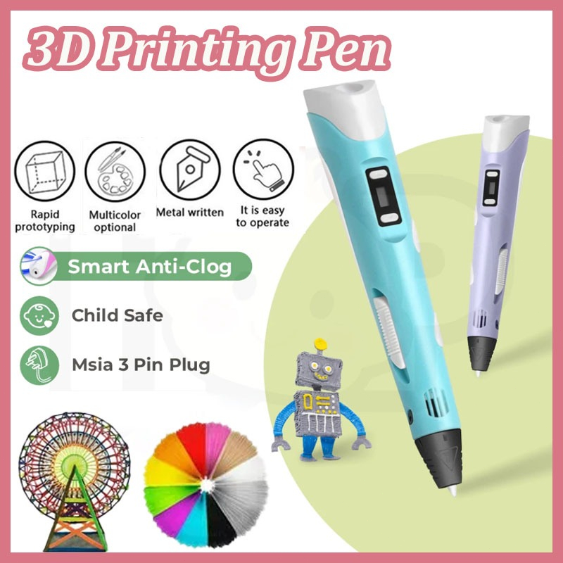 3D Intelligen Printing Pen DIY 3D PLA Printing Doodle Arts Craft ...