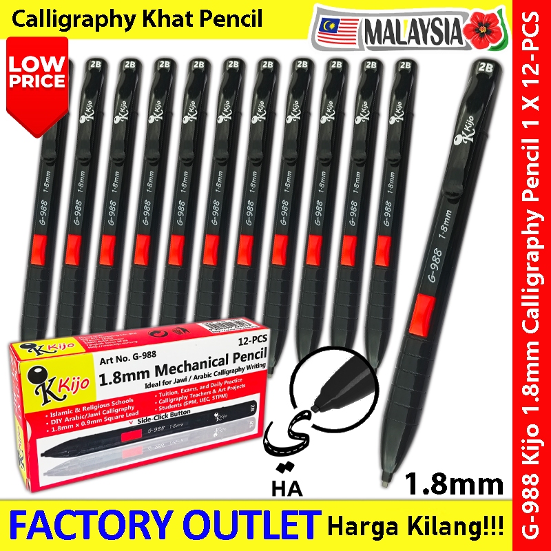 Kijo 1.8mm Mechanical Pencil Jawi Arabic Calligraphy Khat Writing ...