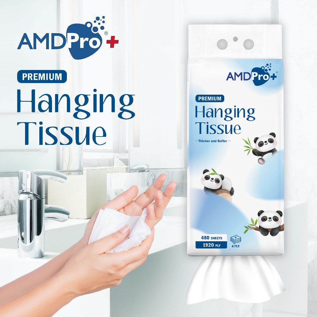 AMDPRO+ Premium Hanging Tissue 4ply (480 Sheets) - Soft, Ultra ...