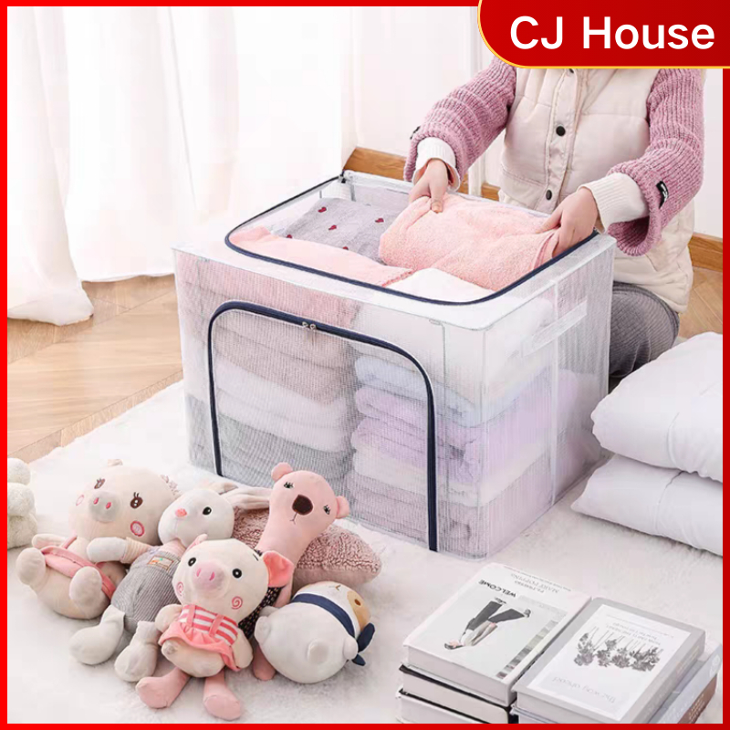 STORAGE 24L/66L/100L Foldable Storage Box Organizer Kotak Baju Storage ...