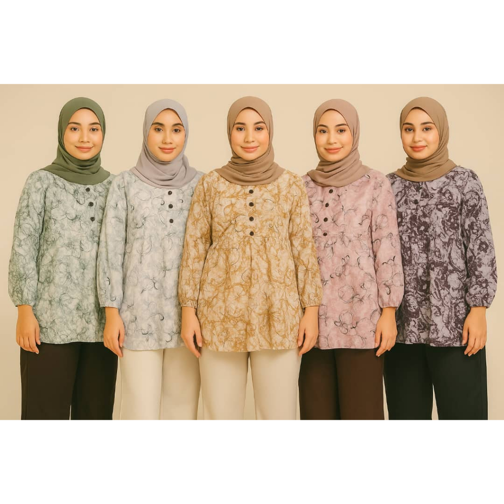 NEW ARRIVEL BLOUSE VELLO CUTTON VISCOSE NEW DESGIN KAIN LEMBUT | Shopee ...