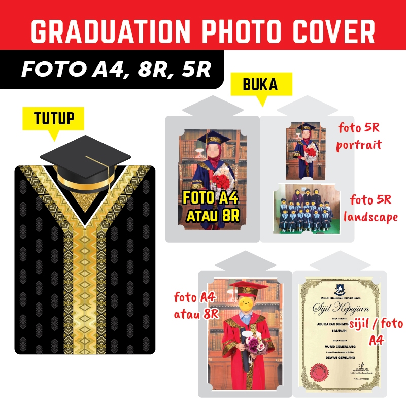 Holder Foto Graduasi A4 8R 5R | Foto Kelas Folder | Class Photo Cover ...