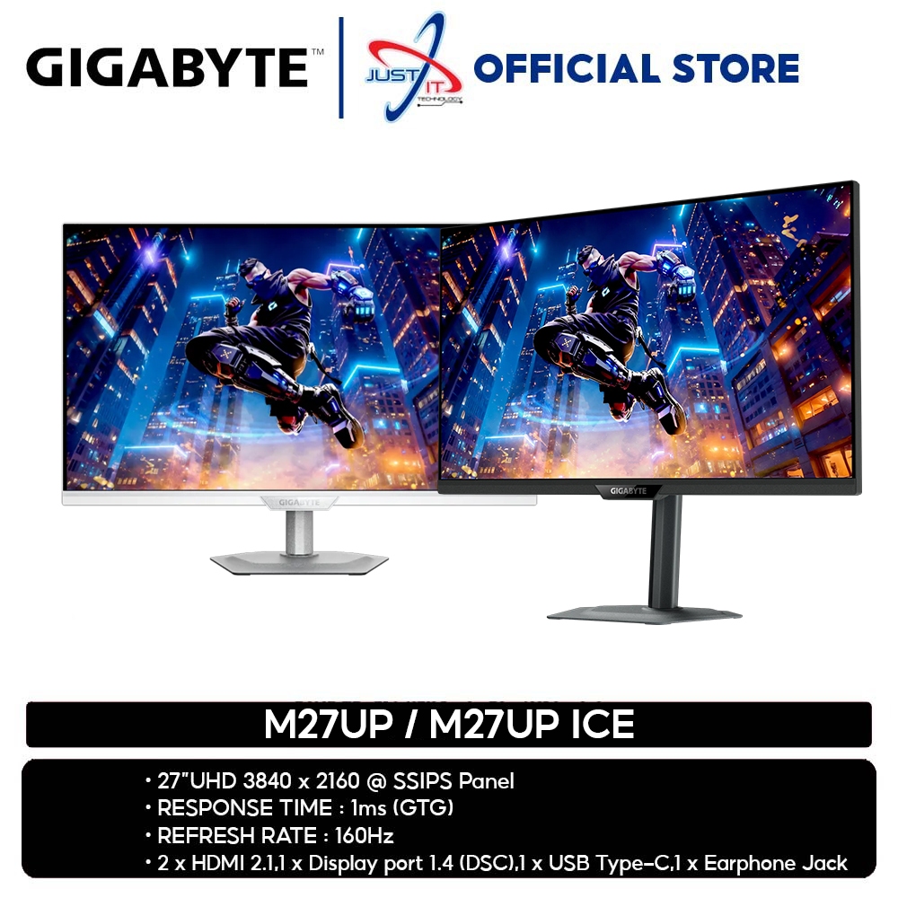 GIGABYTE M27UP / M27UP ICE 27“ GAMING MONITOR ( 27” SSIPS UHD / 1MS ...