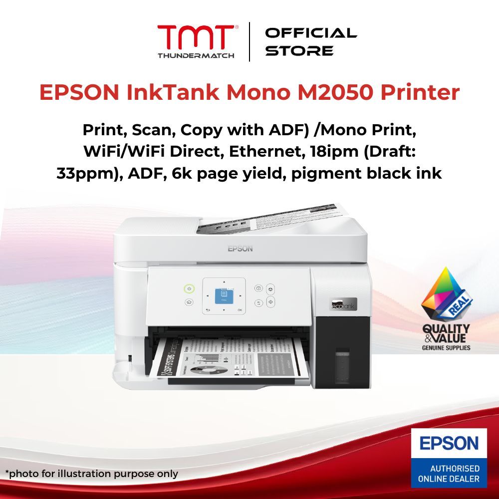 EPSON InkTank Mono M2050 Printer (Print, Scan, Copy with ADF) /Mono ...