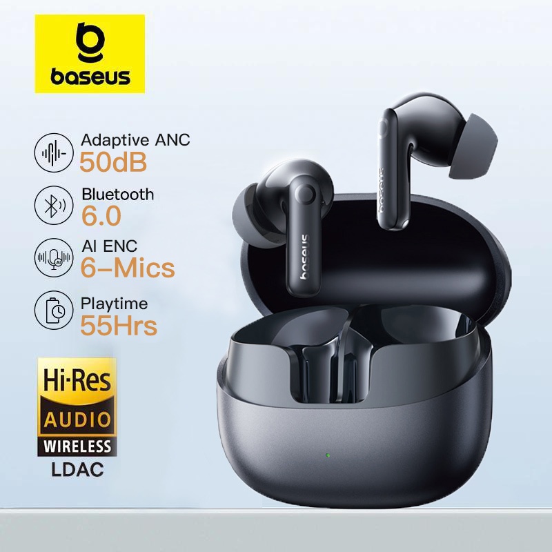 【BUY 1 GET 2 FREE】Baseus BP1 Pro ANC 55h Wireless Earbuds -50dB ANC Hi-Res Bluetooth 6.0 IPX55