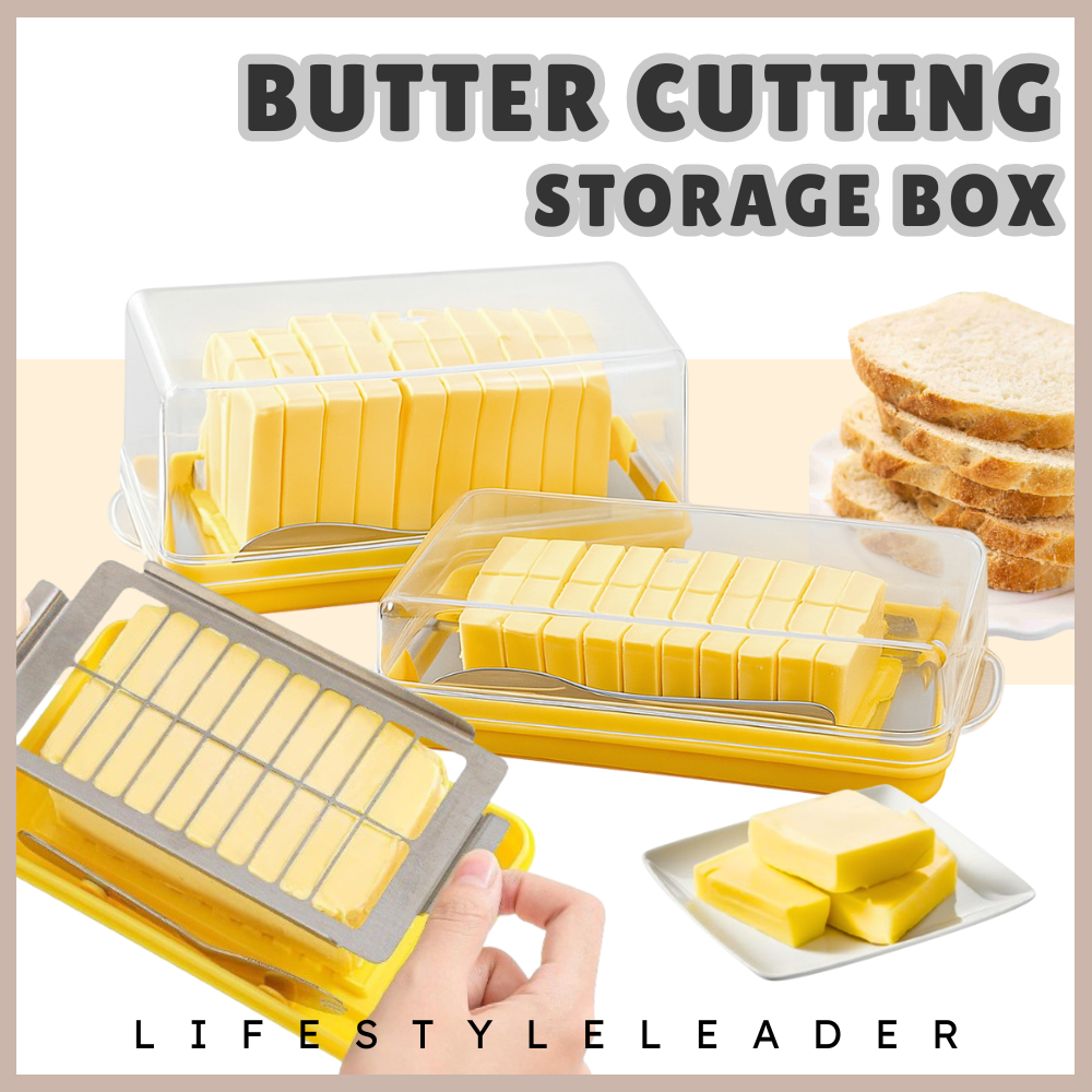 Slice Cutting Butter Container Stainless Steel Cutter Butter Storage ...