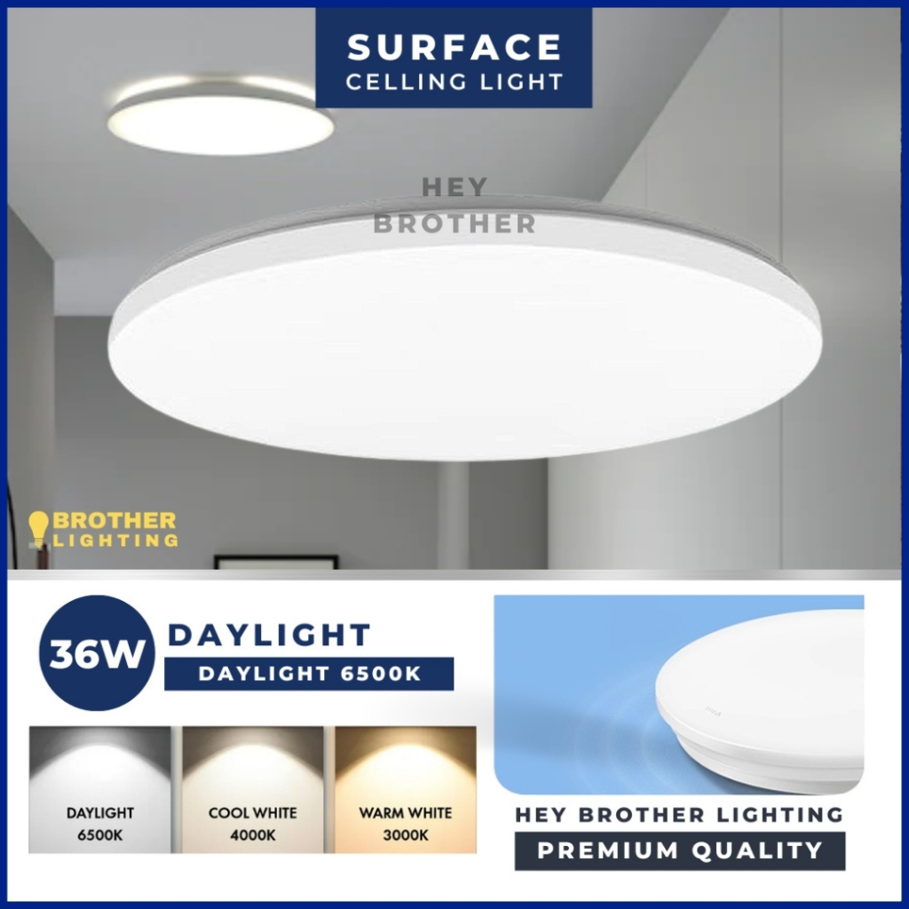 LED Borderless Surface Downligh/Mounted 36W Round Lights Lampu Siling ...