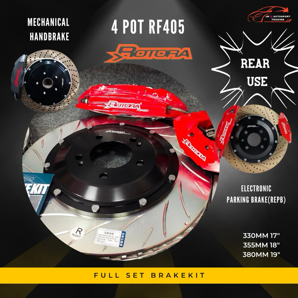 Rotora RF405 + electronic parking Caliper Rear Use Full Set Brake Kit ...
