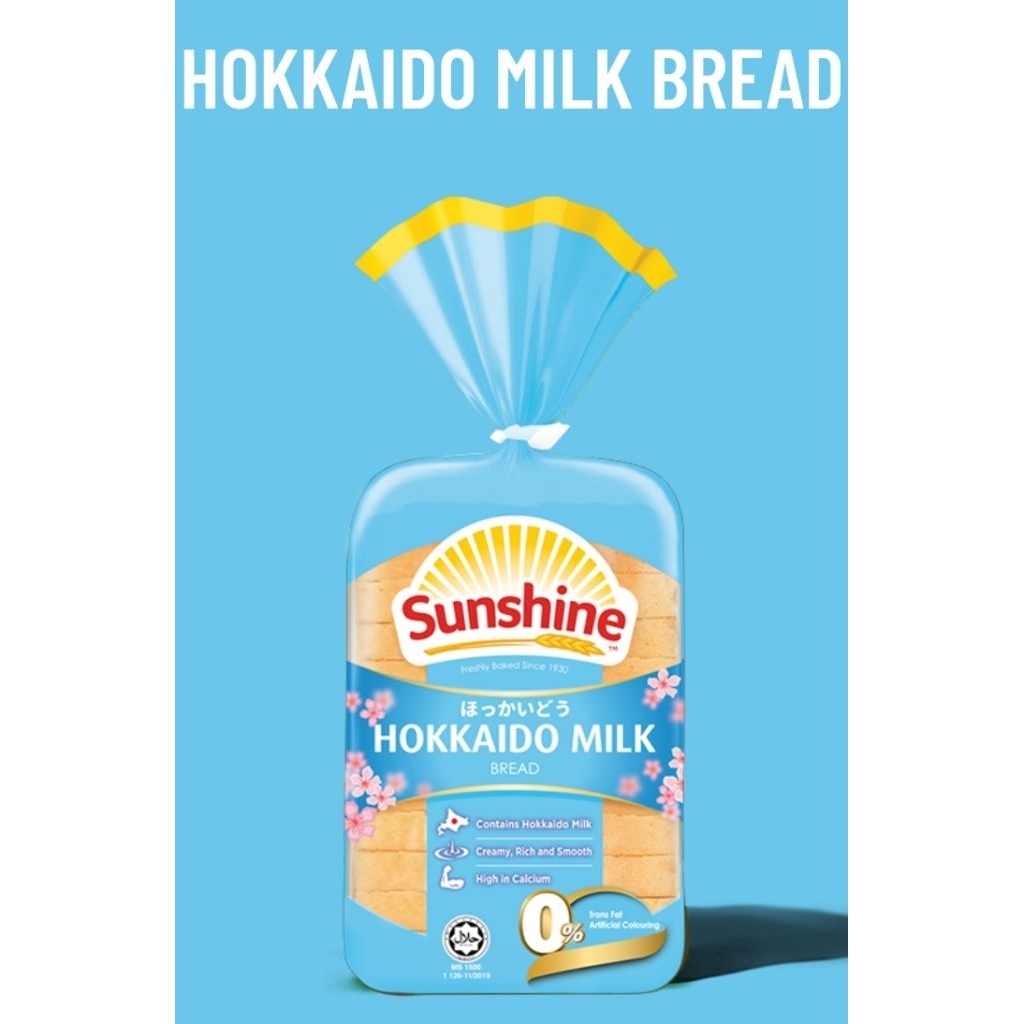 SUNSHINE Hokkaido Milk Slices Breads | Roti Hiris Lemak Susu 250ml ...