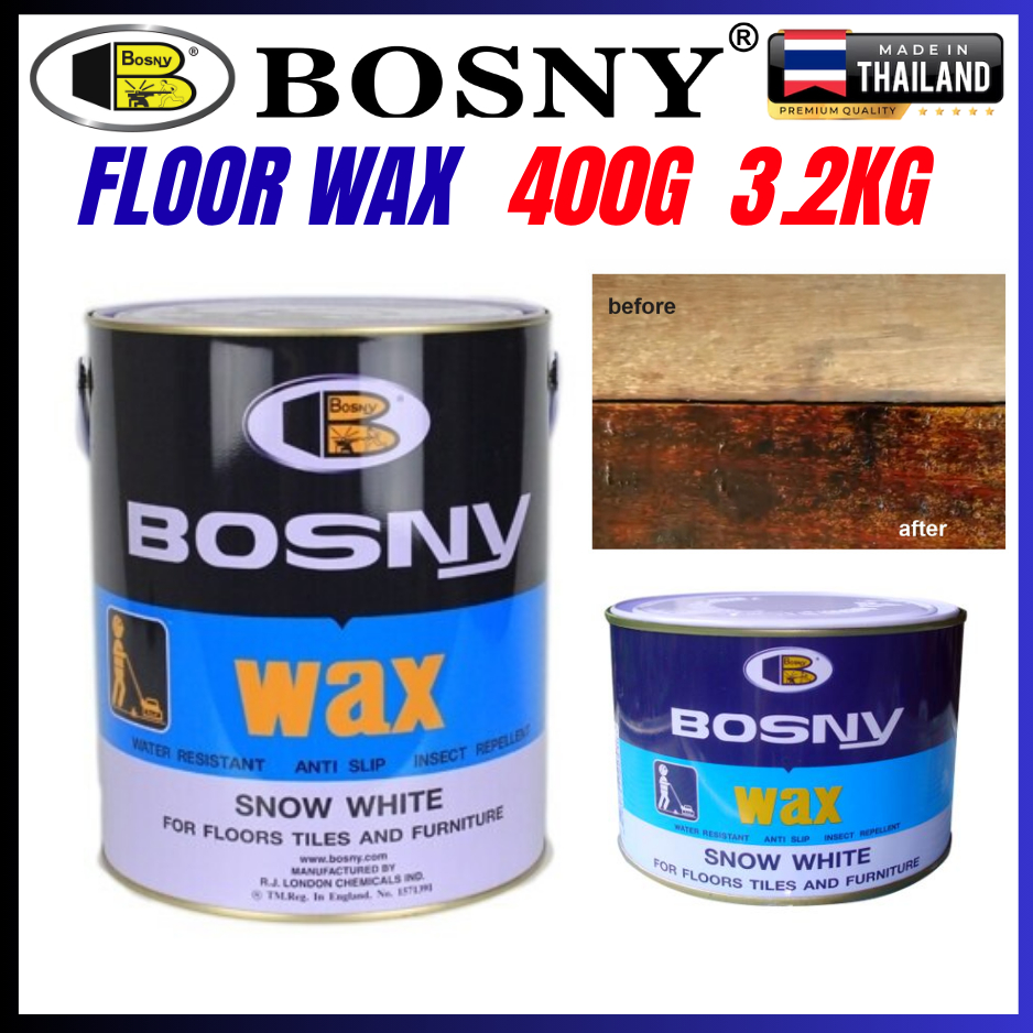 (100% thailand)BOSNY WAX FLOOR WAX FOR FLOOR TILE & FURNITURE ( 400GM,3 ...