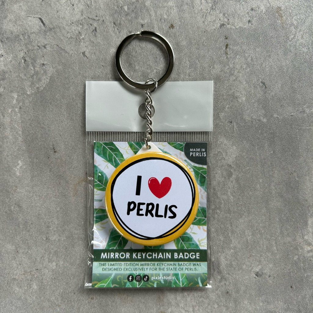 I LOVE PERLIS MIRROR KEYCHAIN BADGE | Shopee Malaysia