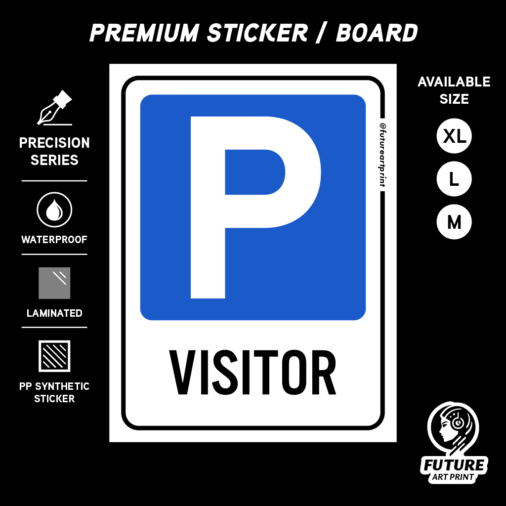 Visitor Parking Car Park. Sticker Sign Board Signage Signboard Label ...
