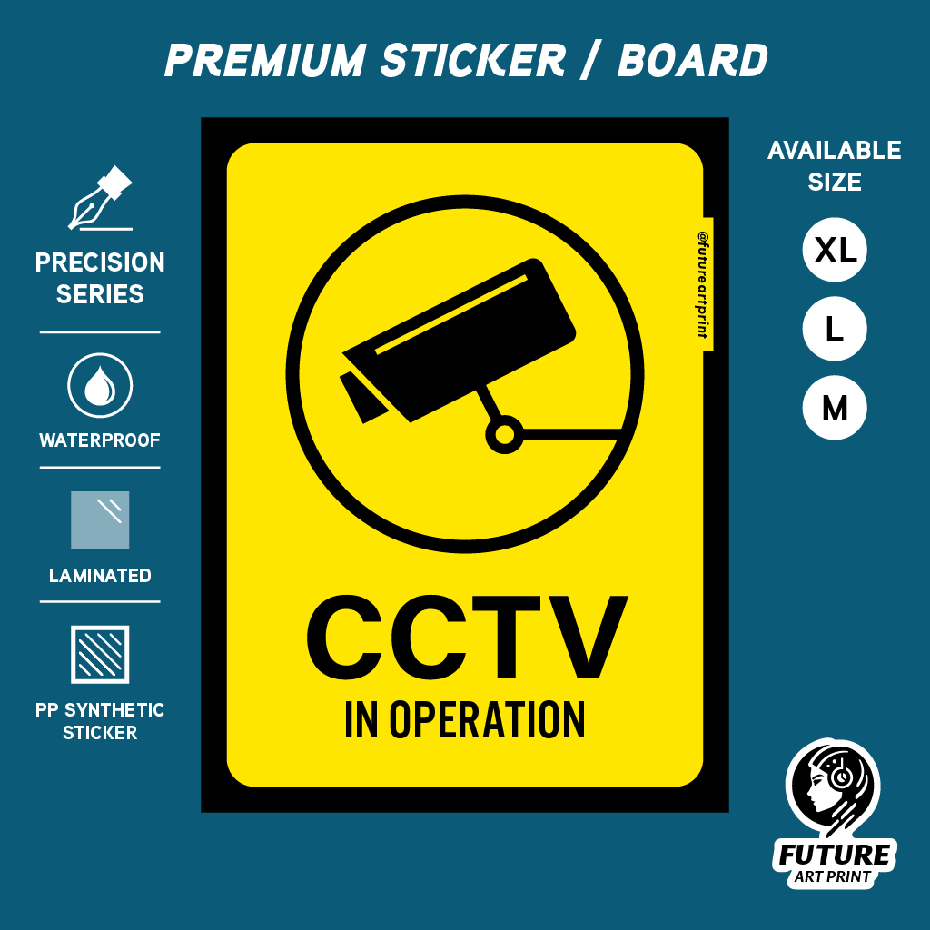CCTV in Operation. Sticker Sign Board Signage Signboard Label. | Shopee ...