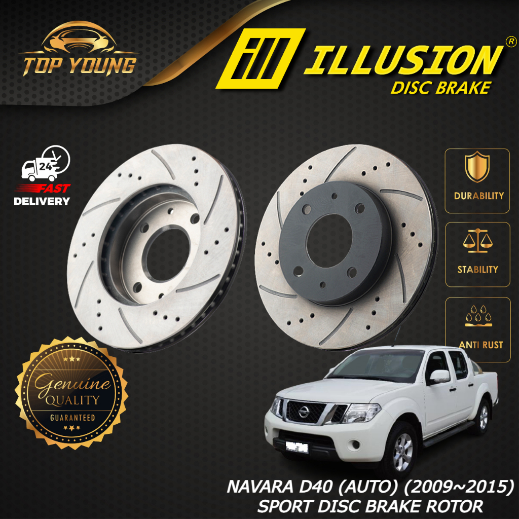 ILLUSION NAVARA D40 (2009~2015) 6SPEED, FRONT (FW) (DEPAN) DISC ROTOR ...