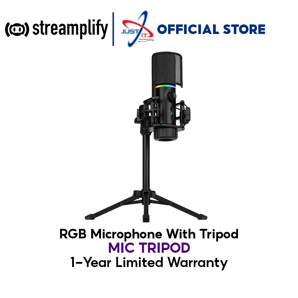 STREAMPLIFY MIC TRIPOD RGB MICROPHONE WITH TRIPOD USB-A (MIC-48-RGB-TP ...
