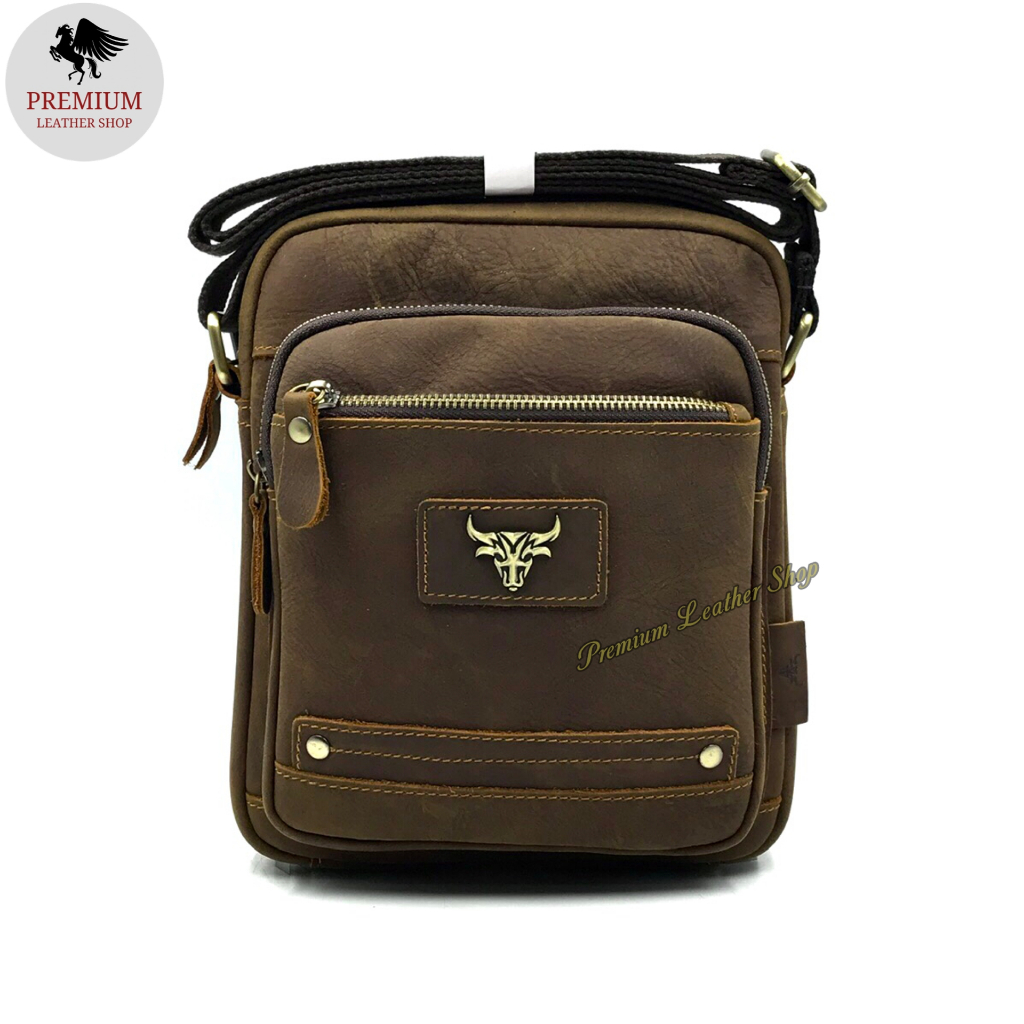 L Size Rush Rider Sling Bag Full Grain Cow Leather Shoulder Bag ...