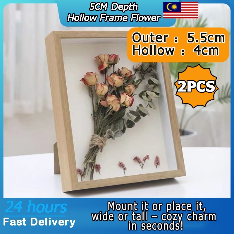 2pcs 5cm Depth Frame Mas Kahwin Hollow Photo Frame 3D Frame Bingkai ...