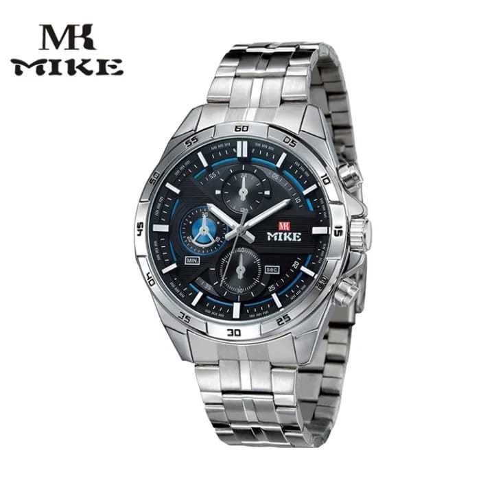 MIKE SP8871 Mens Sports Fashion Quartz Watch Fake Three Eyes Stainless ...