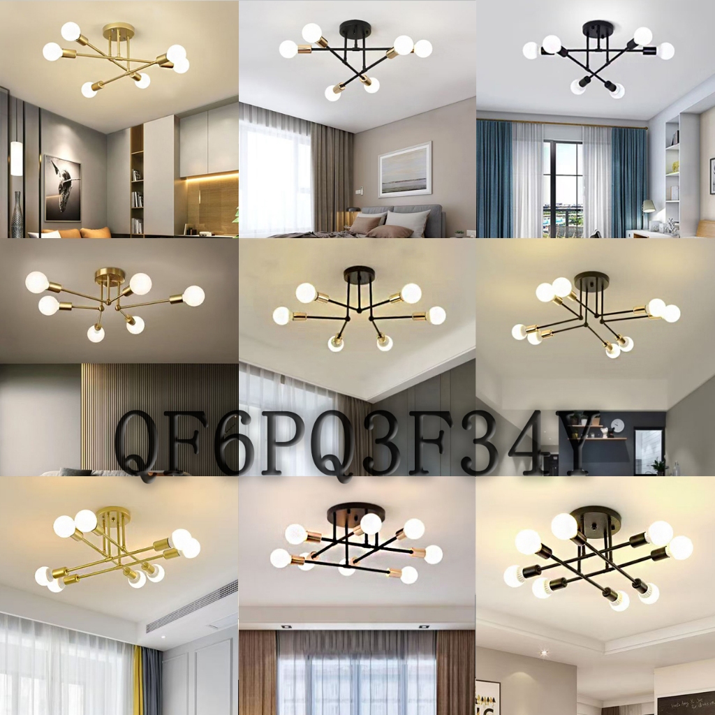 Modern Nordic Ceiling Light Vintage Chandelier Lighting Lampu Hiasan ...