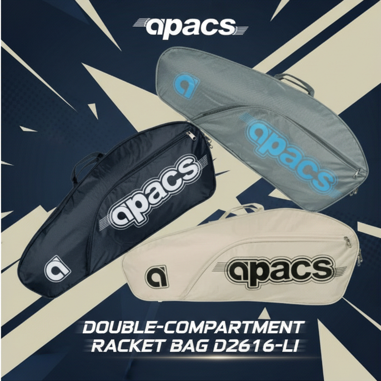 APACS DOUBLE-COMPARTMENT RACKET BAG D2616-LI (Original100%) | Shopee ...