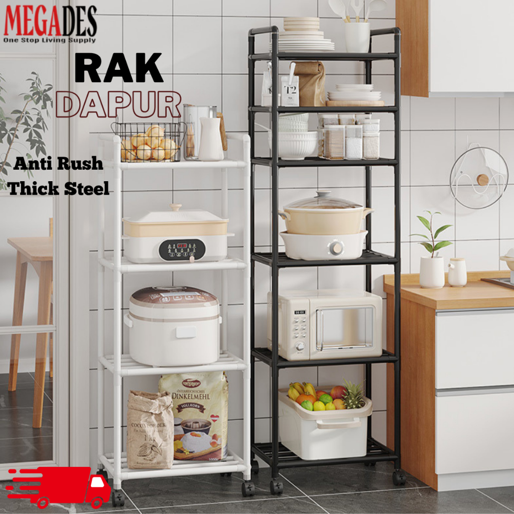 Rak Dapur Kitchen rack organizer Steel Kitchen Pot Rack For Cookware ...