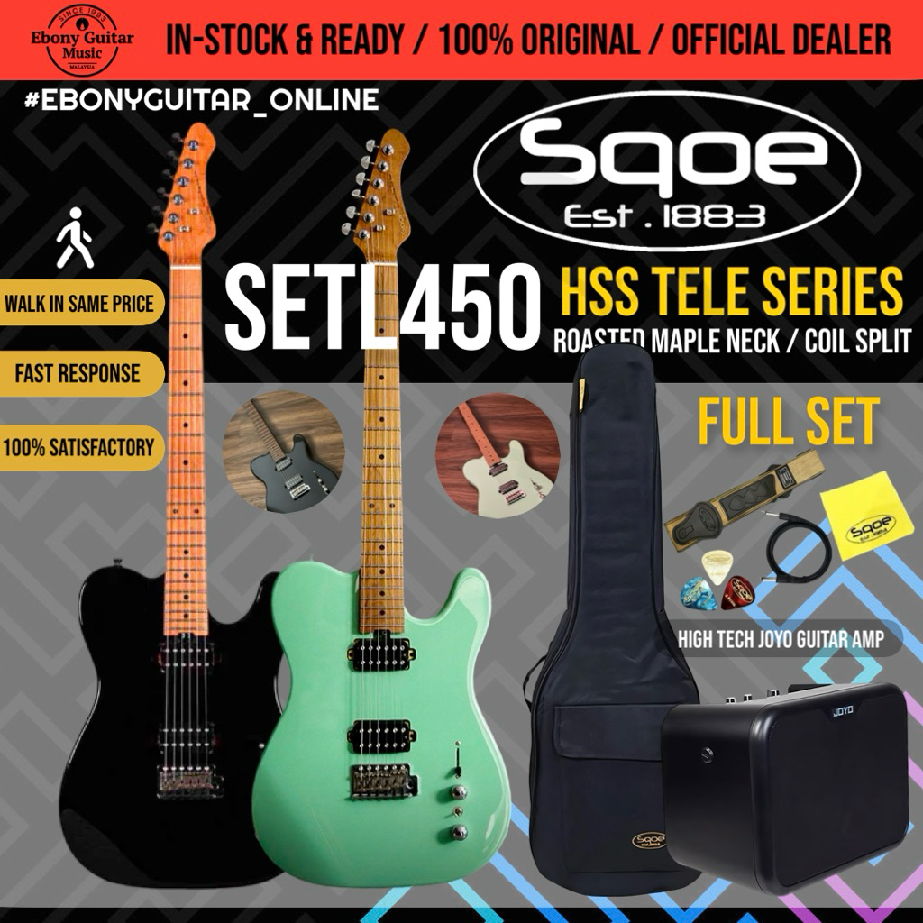 SQOE SETL450 HH Canadian Roasted Maple Fretboard Telecaster with ...