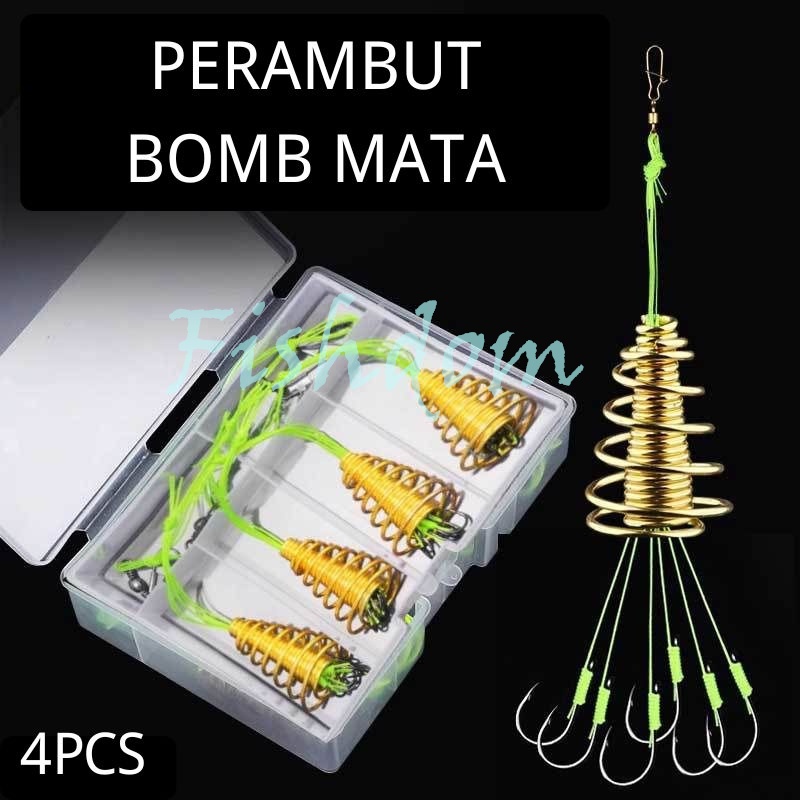 FISHDOM 4PCS MATA KAIL KOLAM PERAMBUT MATA BOMB PERAMBUT LUMINOUS BAIT ...