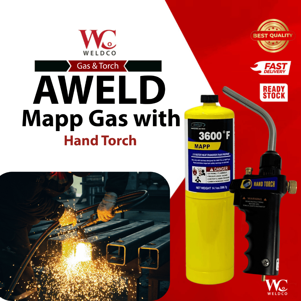 AWELD MAPP TORCH WITH HANDLE / OXYGEN GAS 1.4oz | Shopee Malaysia