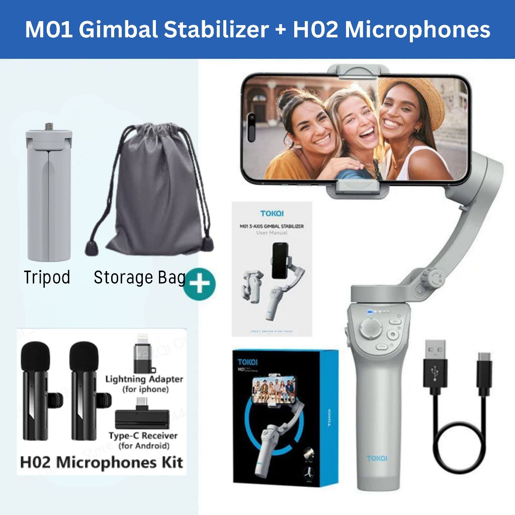 Handheld Gimbal 3-Axis Cell Phone Stabilizer Anti-Shake Intelligent ...