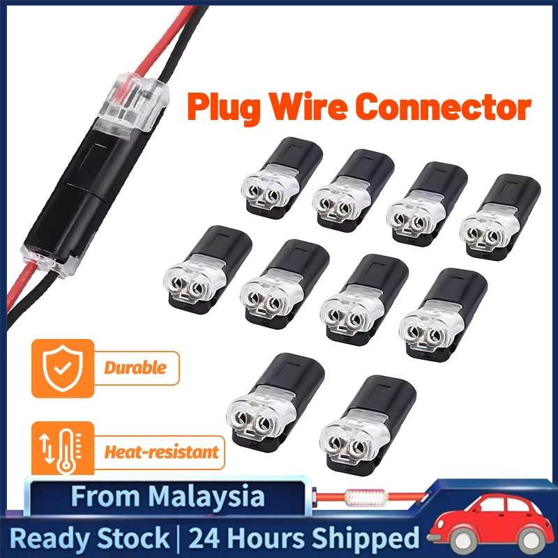 10/50pcs 2 Pin Way Plug Universal Car Wire Cable Automotive Electrical ...