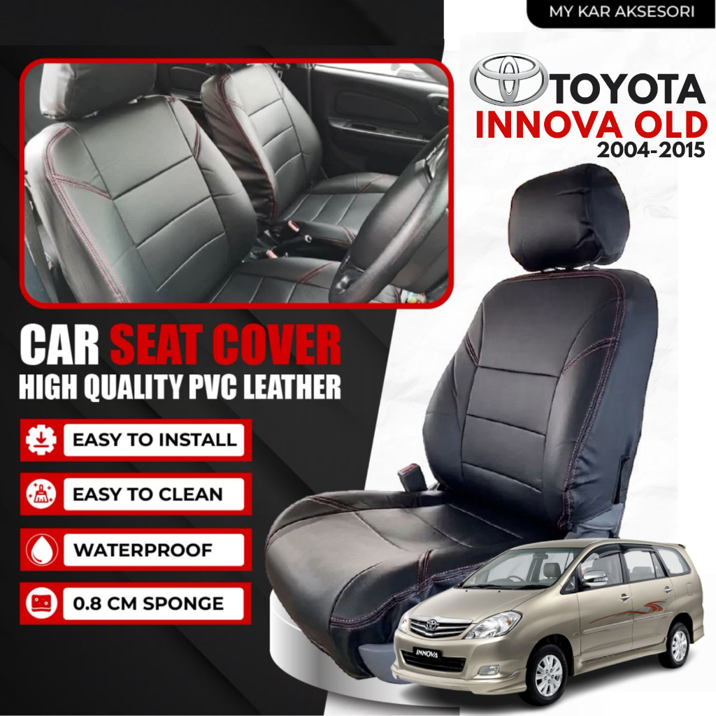 TOYOTA INNOVA OLD Seat Cover (NO ARMREST) INNOVA 2004-2015 PVC Leather ...