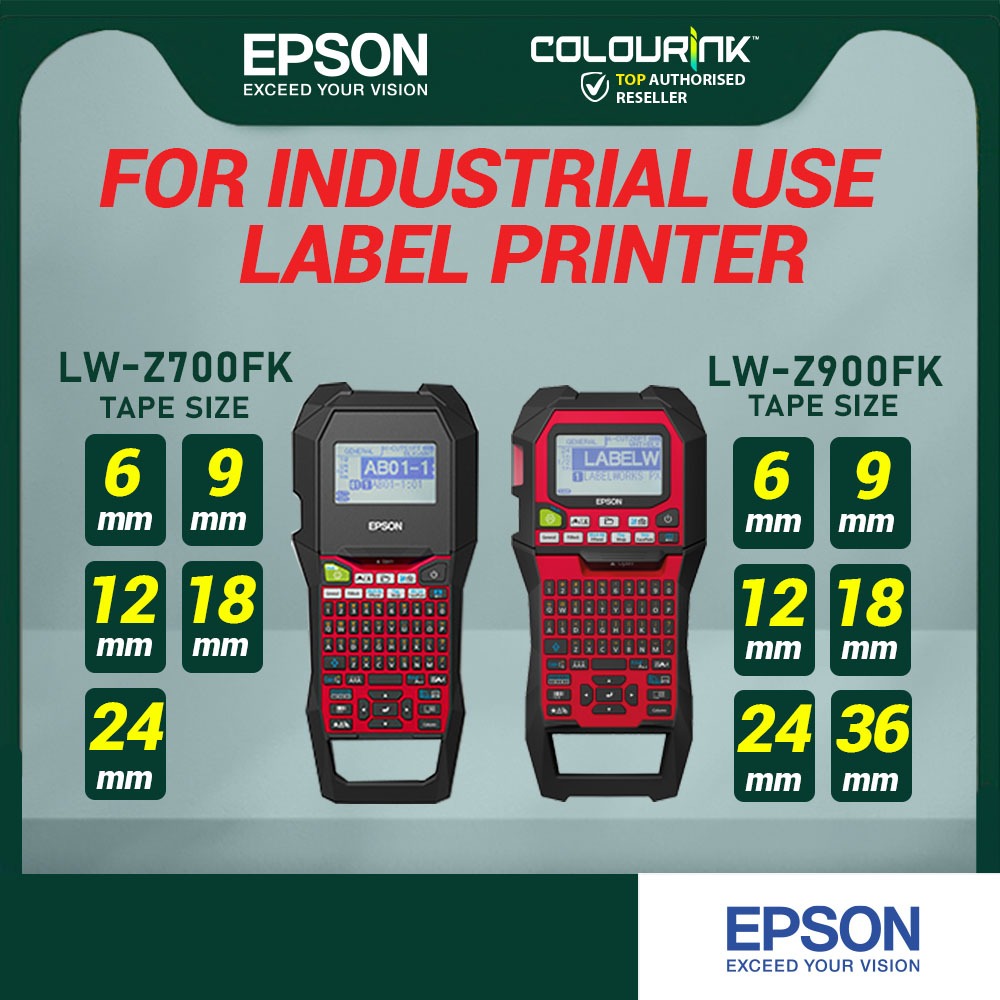 Epson Labelwork LW-Z700FK Z900FK Heat Shrink Industrial Sticker QR ...