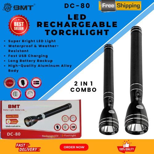 [FREE SHIPPING] BMT DC80 Super Bright 2-in-1 LED Torchlight Combo ...