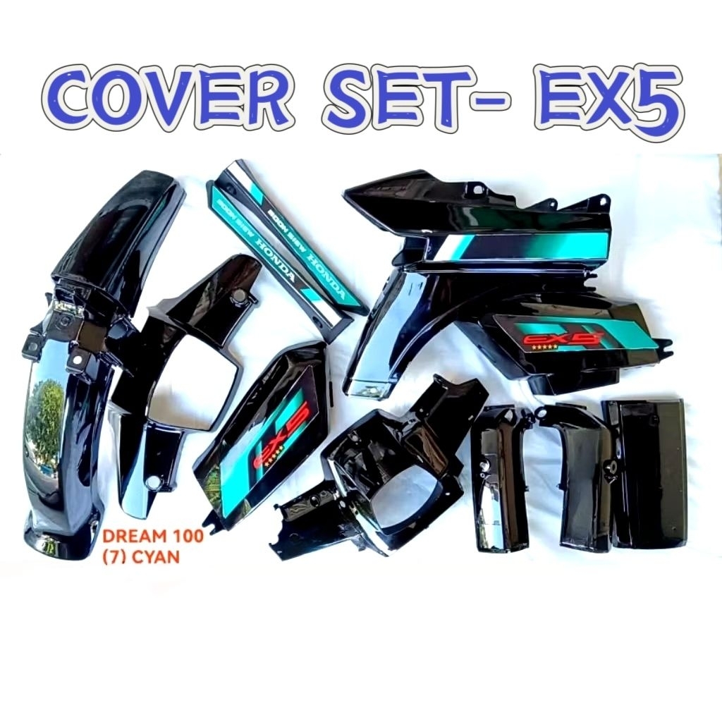 EX5 / EX5 DREAM BODY COVER SET BLACK SIAP STICKER CM6 CYAN CUSTOM ...