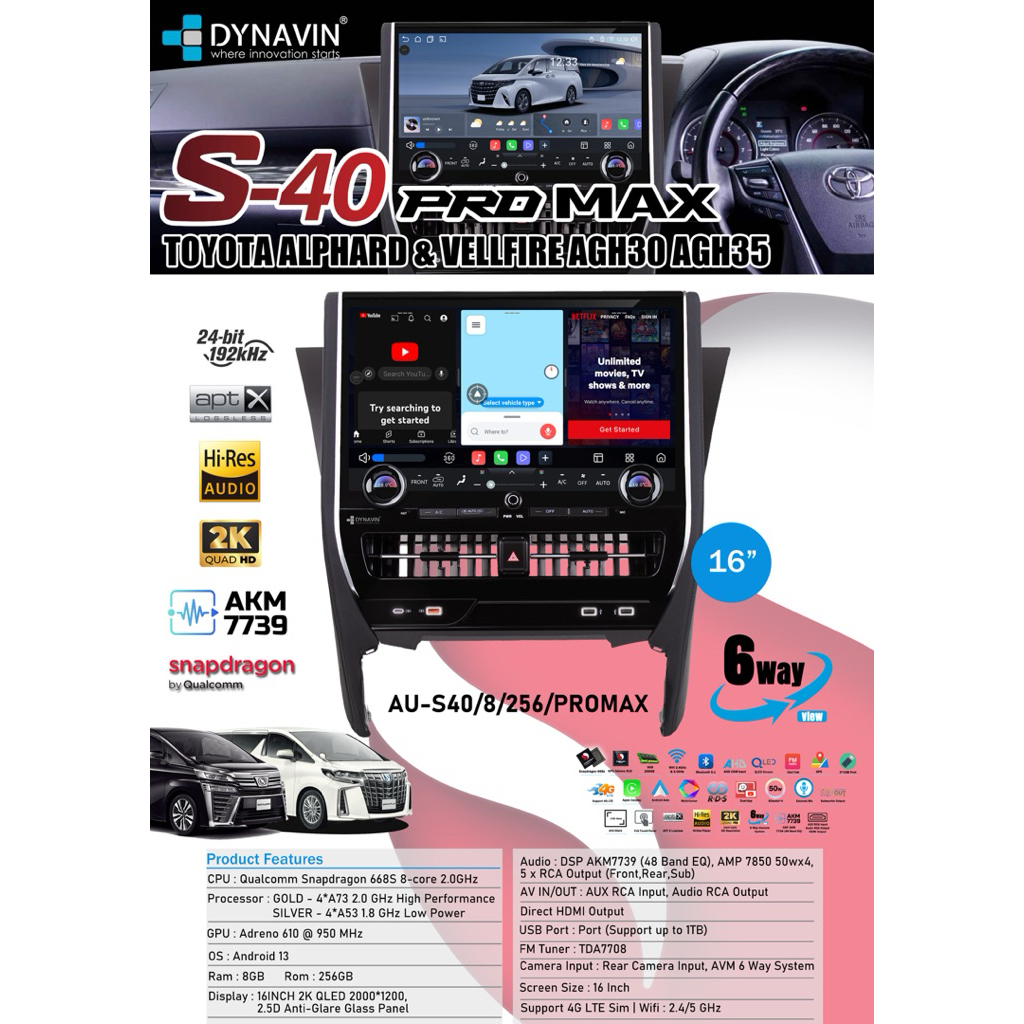 DYNAVIN LATEST PRODUCT S-40 PRO MAX HIGH END 16” AGH40 DESIGN ANDROID ...