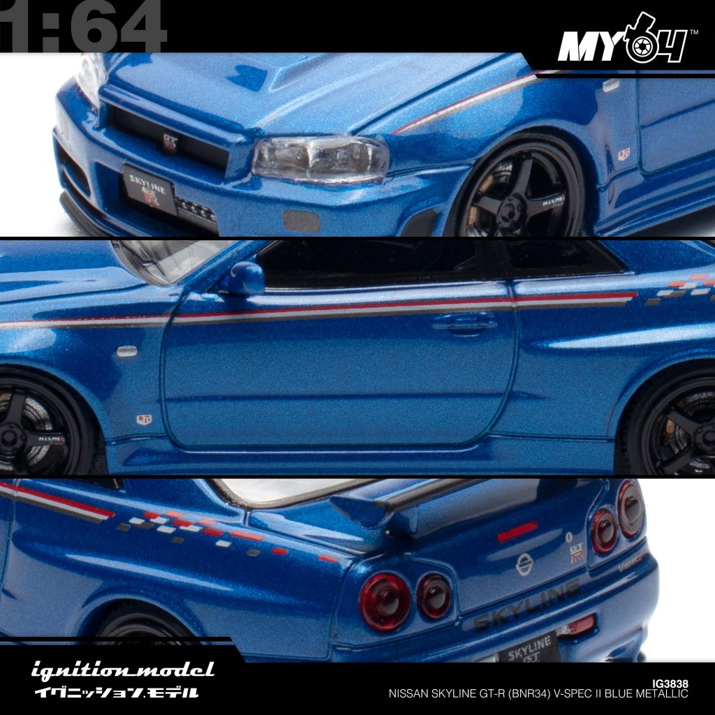 IGNITION MODEL] IG3838 : 1:64 Nissan Skyline GT-R (BNR34) V-Spec