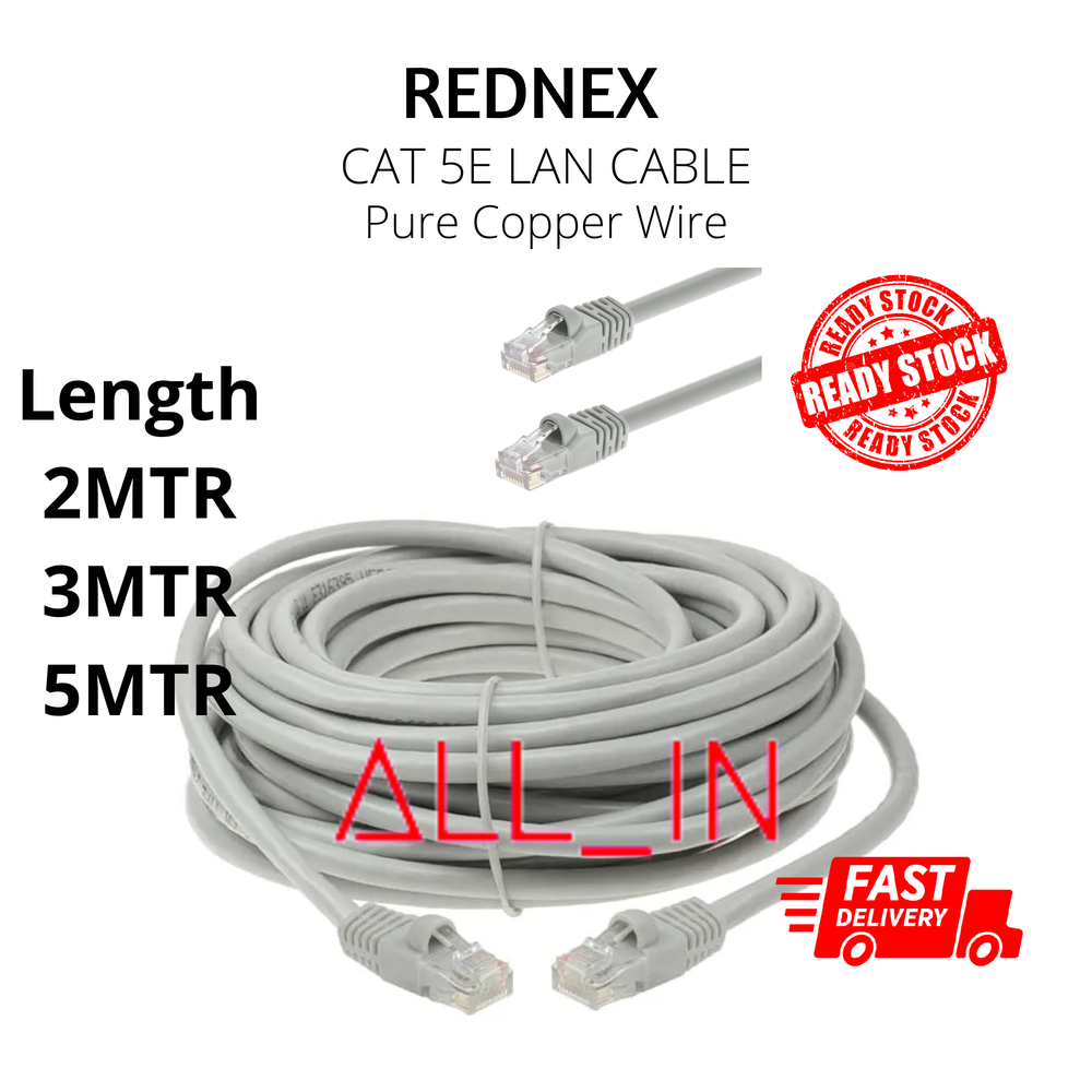 REDNEX High Quality Cat5e RJ45 Internet Connector Ethernet Cable LAN ...