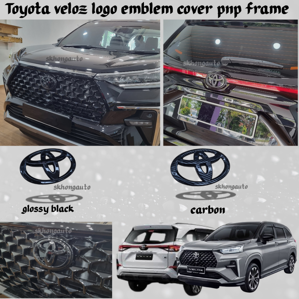 Toyota veloz car logo emblem cover pnp frame accessories skhongauto ...