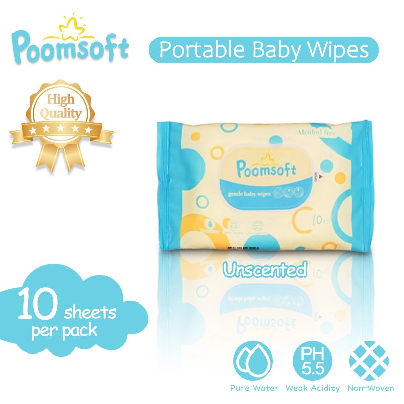 POOMSOFT Non Alcohol Baby Wet Wipes (10 Pcs/Pack) | Shopee Malaysia