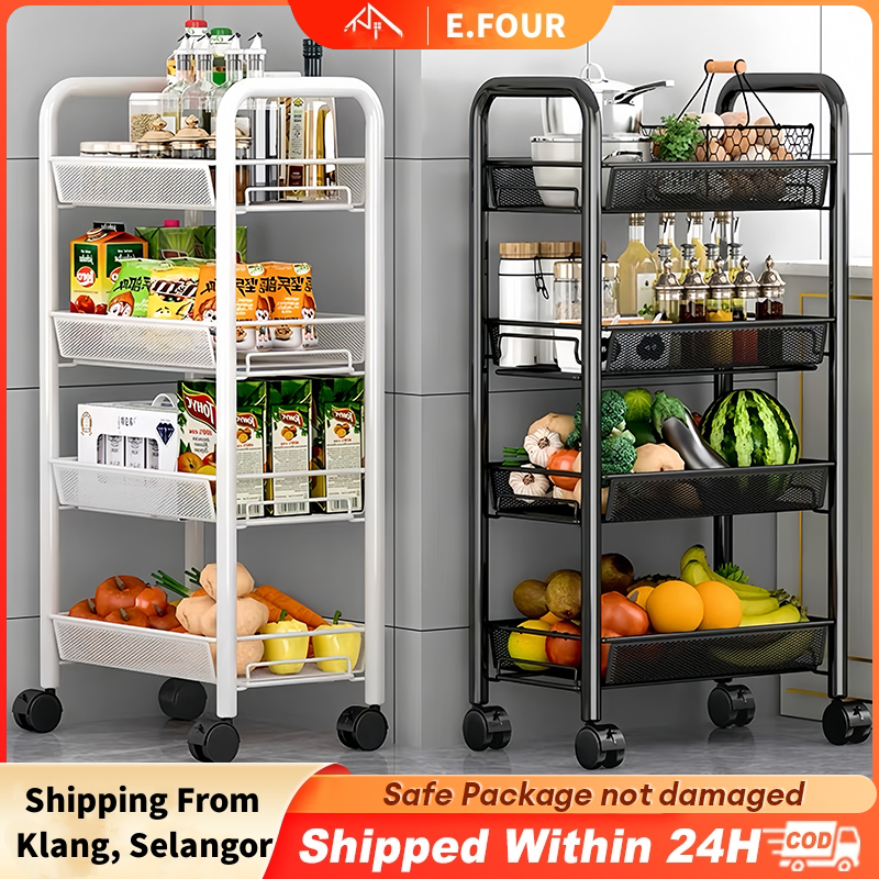Multipurpose Trolley Rack Storage Rack Rolling Cart Wheel Home Kitchen ...