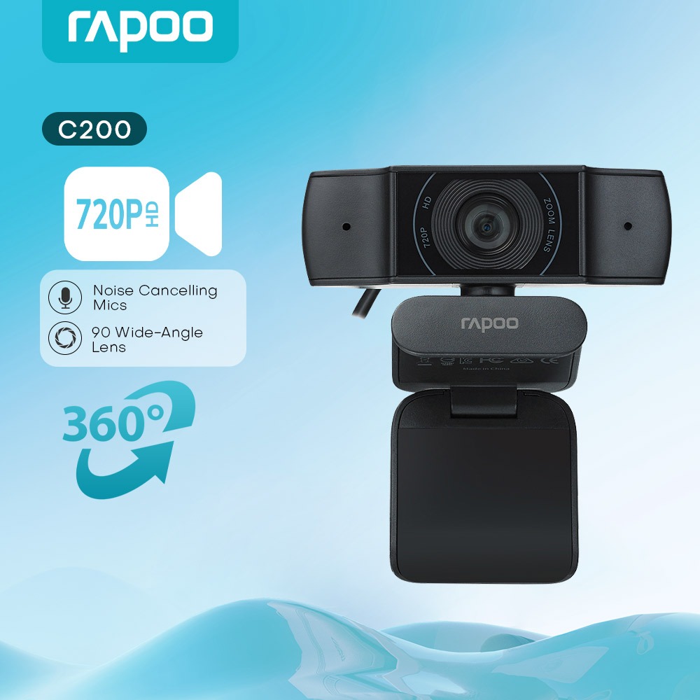 Rapoo C200 360° Rotation 720P Webcam for Laptop PC HD Web Camera ...