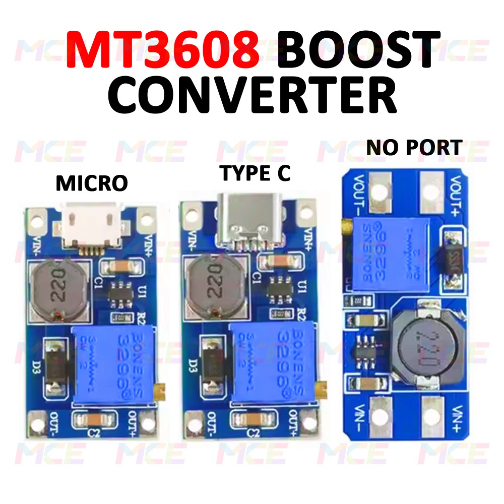MT3608 Step Up Power Module Adjustable 2A | Boost Converter Micro USB ...