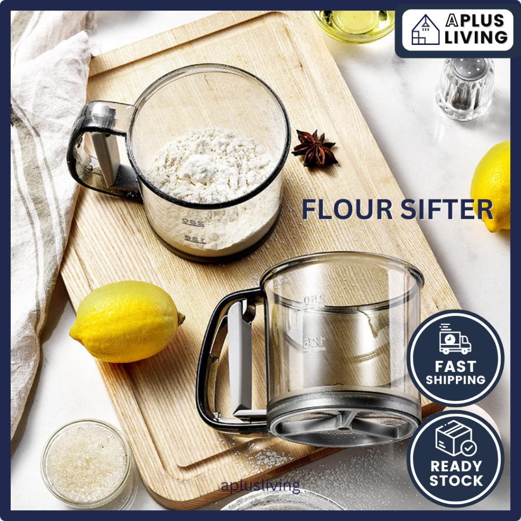 Hand-held Flour Sifter Baking Sifter Cup Flour Sieve Semi-Automatic ...