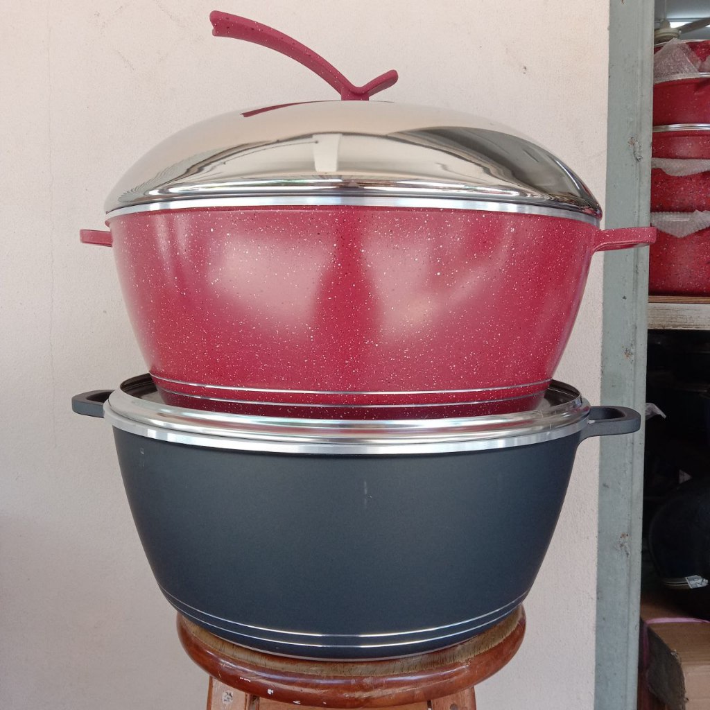 40CM / 44CM PERIUK RENDANG ALUMINIUM [ MERAH / HITAM ] | Shopee Malaysia