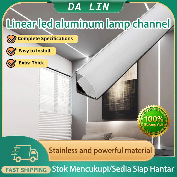 Profil Aluminium Lampu Strip LED (Set 5m/10m) | Selongsong Profil ...